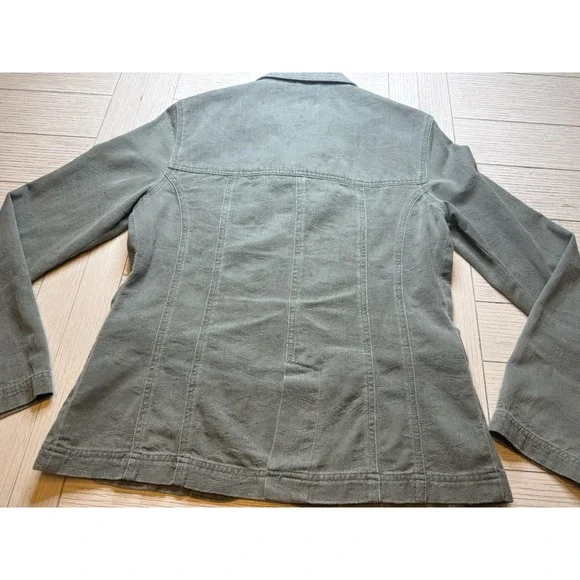 J Jill Sage Green Long Sleeve Embossed Cotton‎ Blazer W/ Pockets. Lightweight. S - Picture 10 of 10